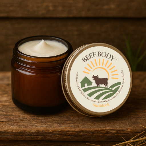 Jar of tallow sunblock
